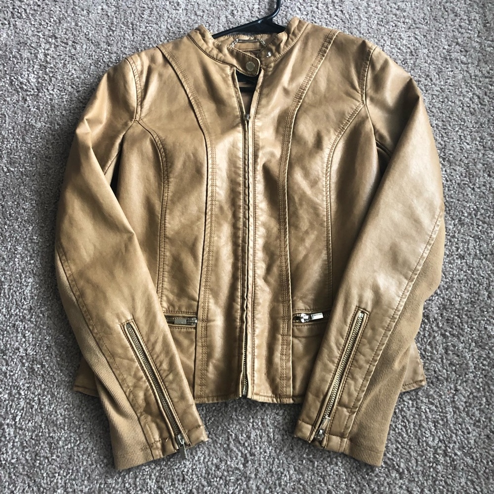 Express Tan Faux Leather Jacket